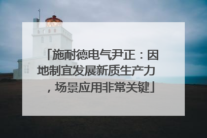 施耐德电气尹正：因地制宜发展新质生产力，场景应用非常关键