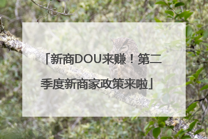 新商DOU来赚！第二季度新商家政策来啦