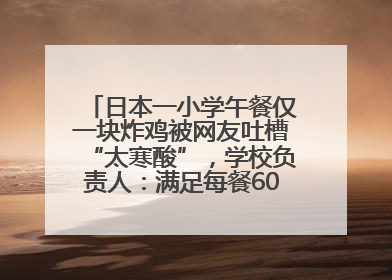 日本一小学午餐仅一块炸鸡被网友吐槽“太寒酸”，学校负责人：满足每餐600千卡的标准