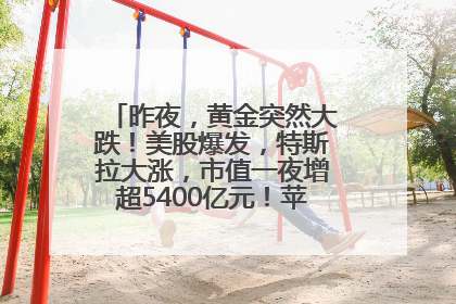 昨夜，黄金突然大跌！美股爆发，特斯拉大涨，市值一夜增超5400亿元！苹果传来大消息