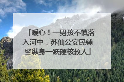暖心！一男孩不慎落入河中，苏仙公安民辅警纵身一跃硬核救人