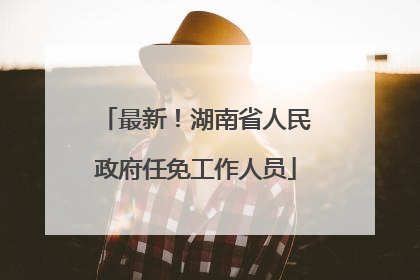 最新！湖南省人民政府任免工作人员