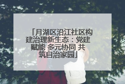 月湖区沿江社区构建治理新生态：党建赋能 多元协同 共筑自治家园