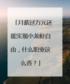 月薪过万元还能实现小龙虾自由，什么职业这么香？