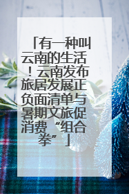 有一种叫云南的生活！云南发布旅居发展正负面清单与暑期文旅促消费“组合拳”
