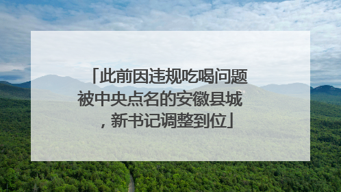 此前因违规吃喝问题被中央点名的安徽县城，新书记调整到位