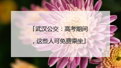 武汉公交：高考期间，这些人可免费乘坐