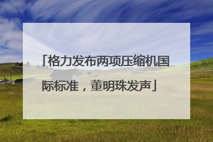 格力发布两项压缩机国际标准，董明珠发声