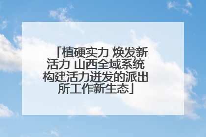 植硬实力 焕发新活力 山西全域系统构建活力迸发的派出所工作新生态