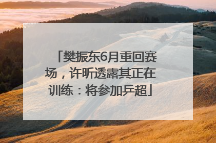 樊振东6月重回赛场，许昕透露其正在训练：将参加乒超
