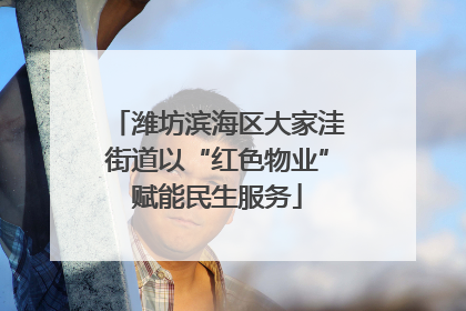 潍坊滨海区大家洼街道以“红色物业”赋能民生服务