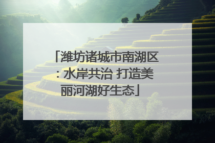 潍坊诸城市南湖区：水岸共治 打造美丽河湖好生态