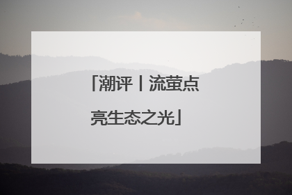 潮评丨流萤点亮生态之光