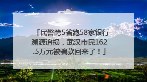 民警跨5省跑58家银行溯源追损，武汉市民162.5万元被骗款回来了！