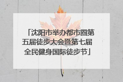 沈阳市举办都市圈第五届徒步大会暨第七届全民健身国际徒步节
