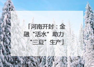 河南开封：金融“活水”助力“三夏”生产