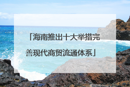 海南推出十大举措完善现代商贸流通体系