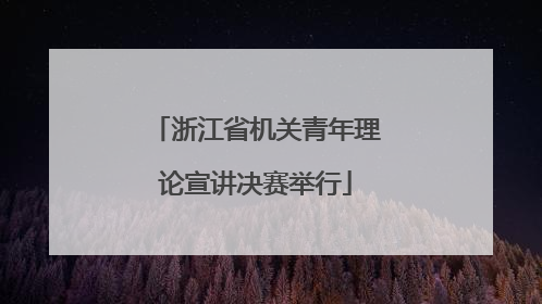 浙江省机关青年理论宣讲决赛举行
