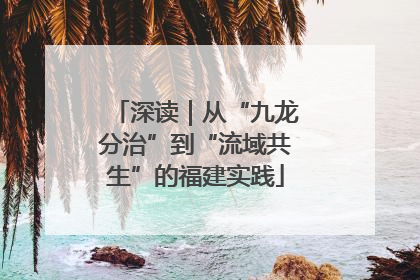 深读｜从“九龙分治”到“流域共生”的福建实践