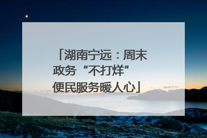 湖南宁远：周末政务“不打烊” 便民服务暖人心