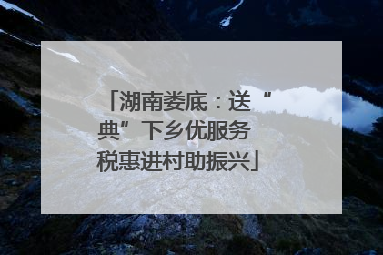 湖南娄底：送“典”下乡优服务 税惠进村助振兴