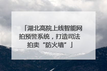 湖北高院上线智能网拍预警系统，打造司法拍卖“防火墙”