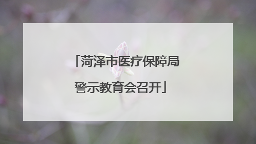 菏泽市医疗保障局警示教育会召开
