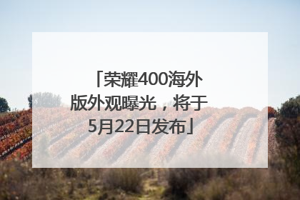 荣耀400海外版外观曝光，将于5月22日发布