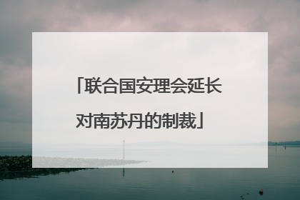 联合国安理会延长对南苏丹的制裁