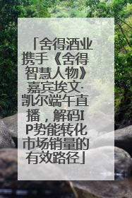 舍得酒业携手《舍得智慧人物》嘉宾埃文·凯尔端午直播，解码IP势能转化市场销量的有效路径
