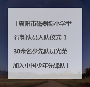 襄阳市磁器街小学举行新队员入队仪式 130余名少先队员光荣加入中国少年先锋队