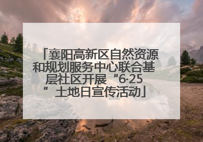 襄阳高新区自然资源和规划服务中心联合基层社区开展“6·25”土地日宣传活动