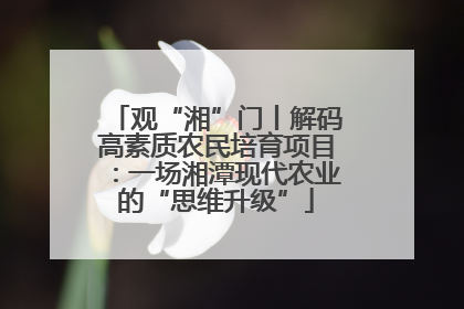 观“湘”门丨解码高素质农民培育项目：一场湘潭现代农业的“思维升级”