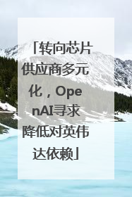 转向芯片供应商多元化，OpenAI寻求降低对英伟达依赖