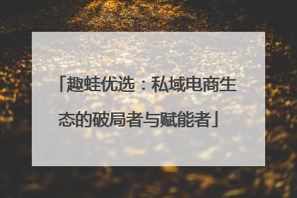 趣蛙优选：私域电商生态的破局者与赋能者