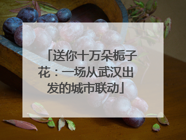 送你十万朵栀子花：一场从武汉出发的城市联动