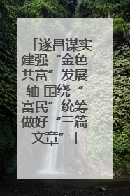遂昌谋实建强“金色共富”发展轴 围绕“富民”统筹做好“三篇文章”