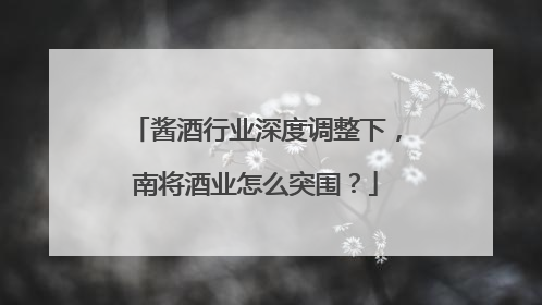 酱酒行业深度调整下，南将酒业怎么突围？