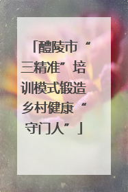 醴陵市“三精准”培训模式锻造乡村健康“守门人”
