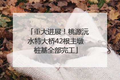重大进展！桃源沅水特大桥42根主墩桩基全部完工