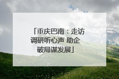 重庆巴南：走访调研听心声 助企破局谋发展