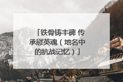铁骨铸丰碑 传承慰英魂（地名中的抗战记忆）