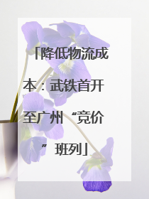 降低物流成本：武铁首开至广州“竞价”班列
