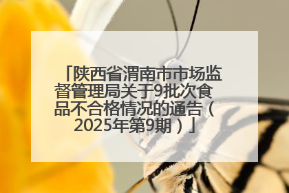 陕西省渭南市市场监督管理局关于9批次食品不合格情况的通告（2025年第9期）