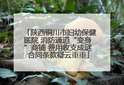 陕西铜川市妇幼保健医院 消防通道“变身”商铺 费用收支成谜 合同条款疑云重重