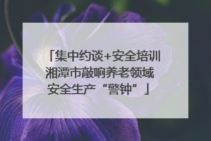 集中约谈+安全培训 湘潭市敲响养老领域安全生产“警钟”