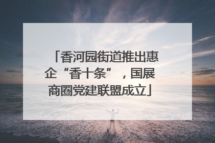 香河园街道推出惠企“香十条”，国展商圈党建联盟成立