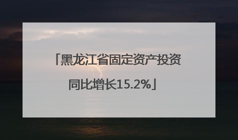 黑龙江省固定资产投资同比增长15.2%