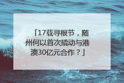17载寻根节，随州何以首次撬动与港澳30亿元合作？