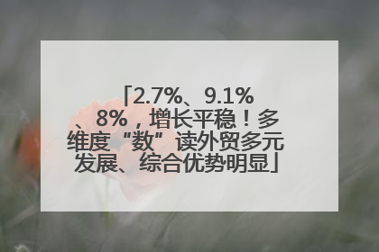 2.7%、9.1%、8%，增长平稳！多维度“数”读外贸多元发展、综合优势明显